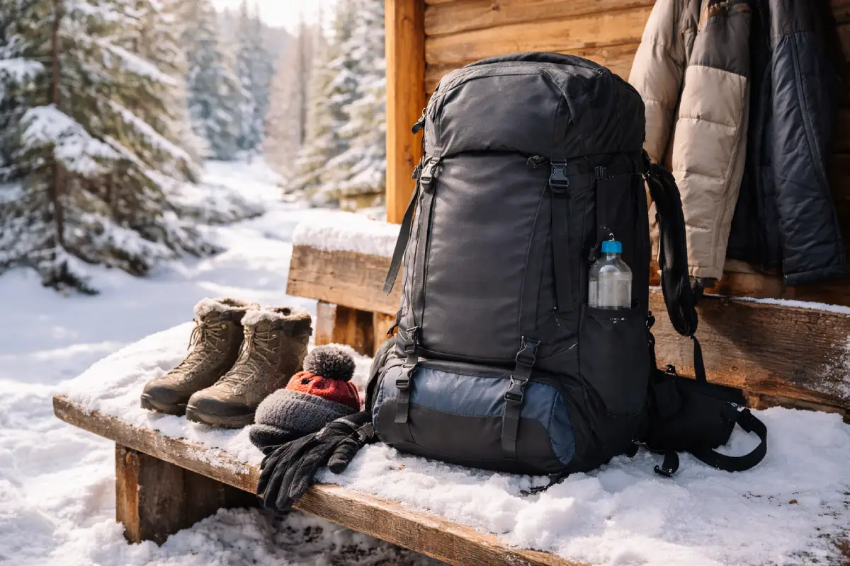 冬の旅行やかさばるギアに適した50Lの大型バックパック