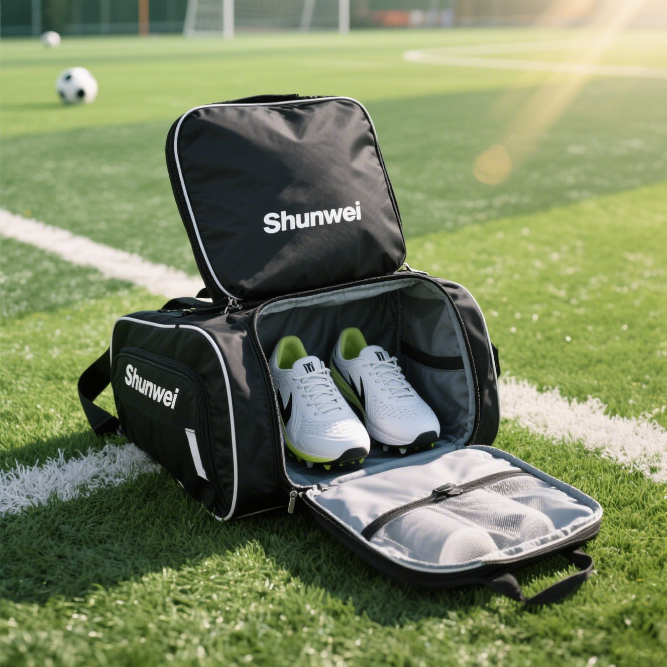Black single shoes storage football bag