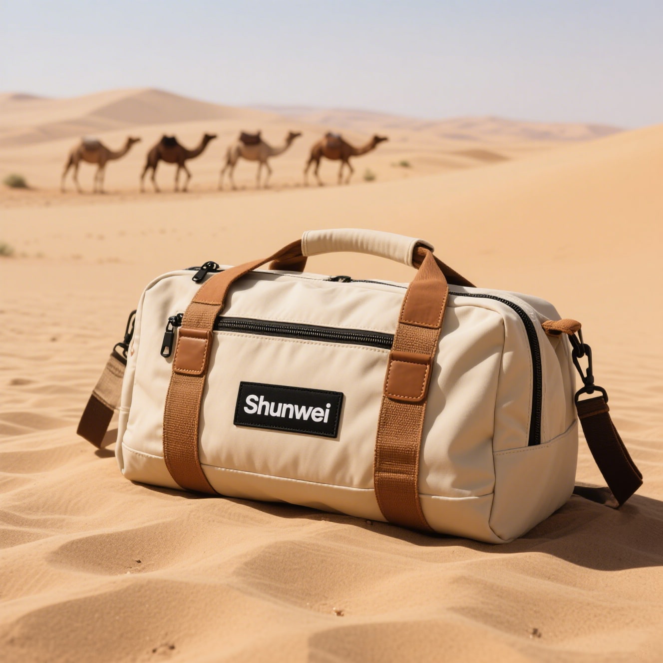 Casual khaki fitness bag