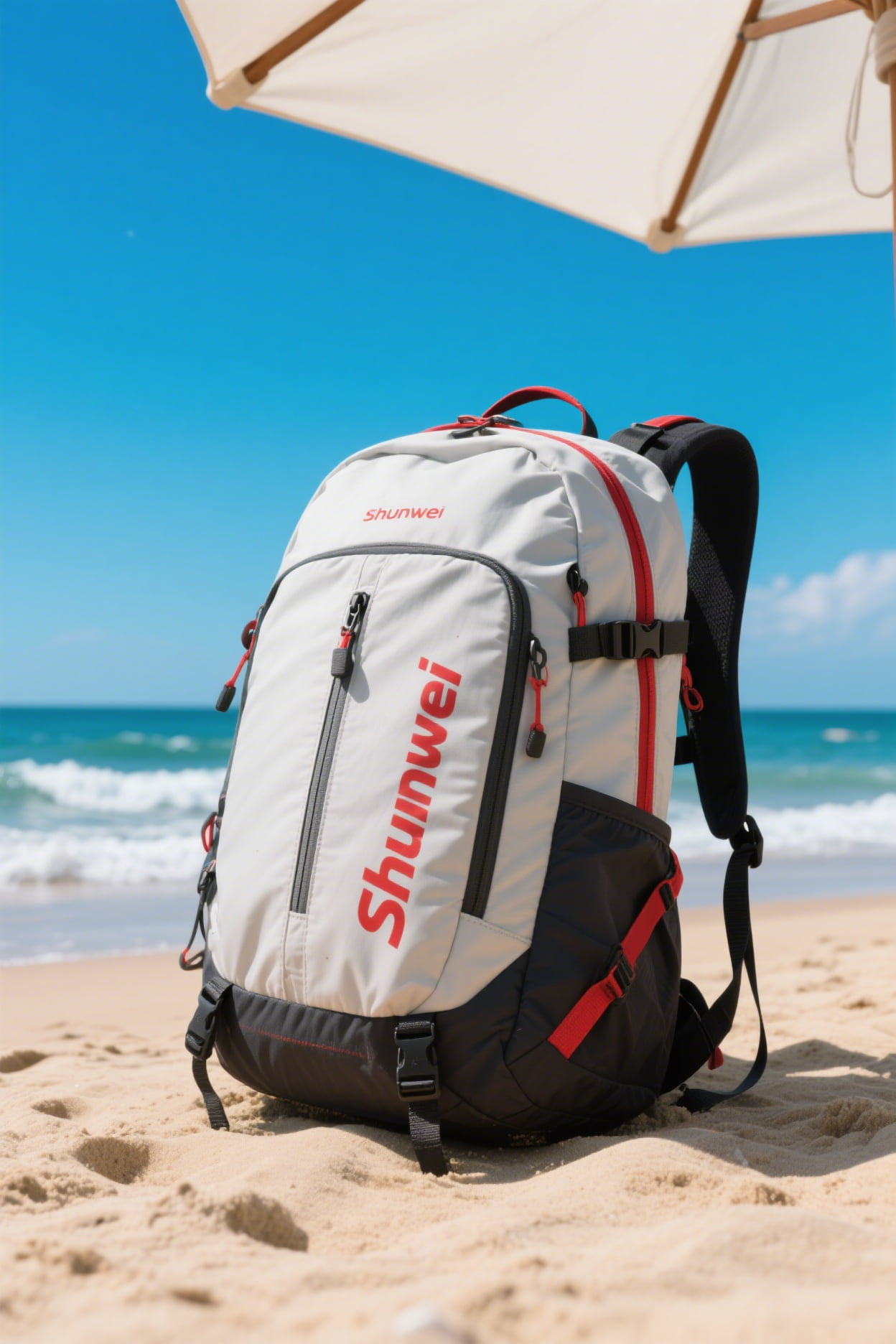Fashionally bright white waterproof hiking bag