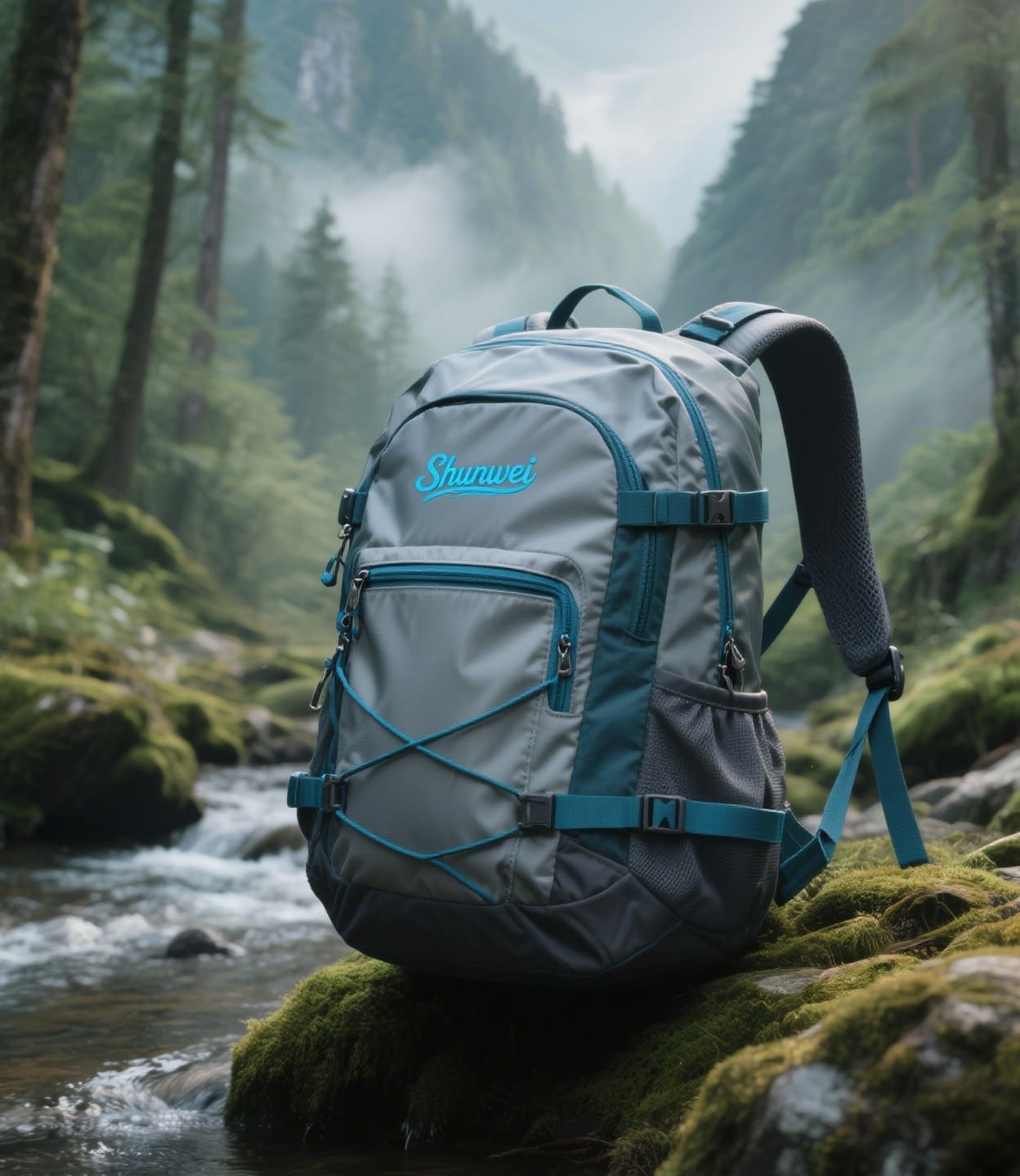 Grey-green short-distance waterproof hiking bag