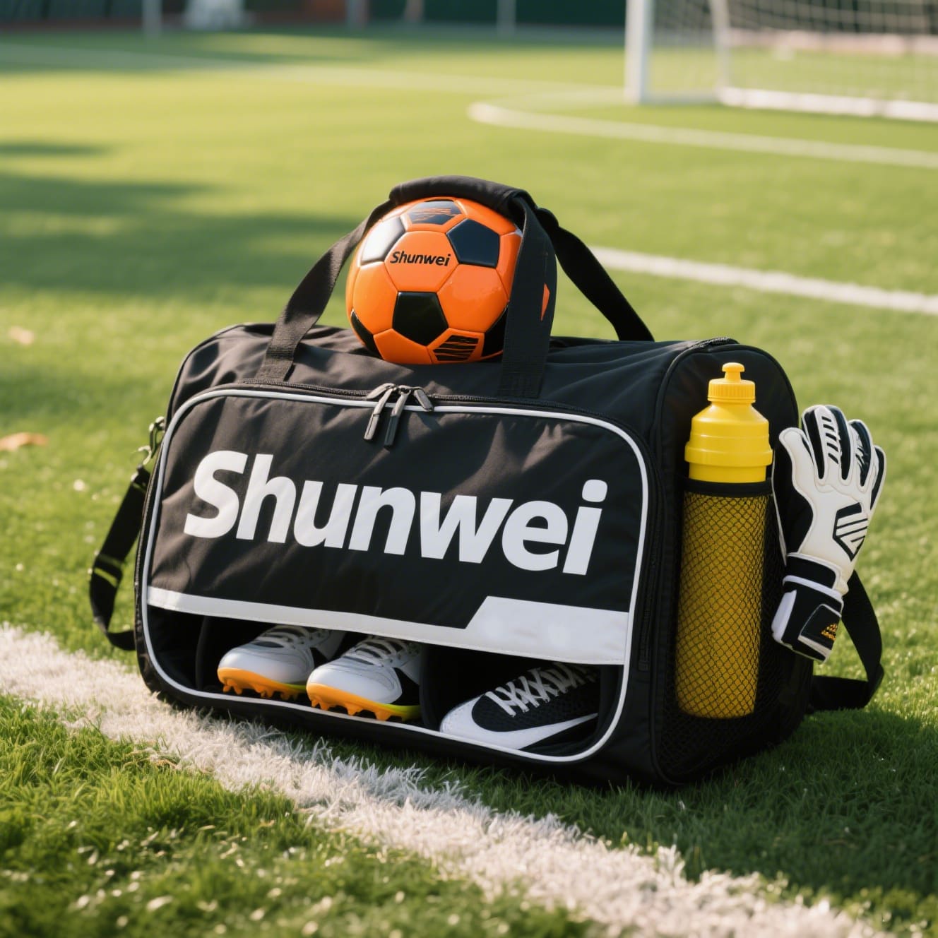 Single shoe storage hand-held sports bag