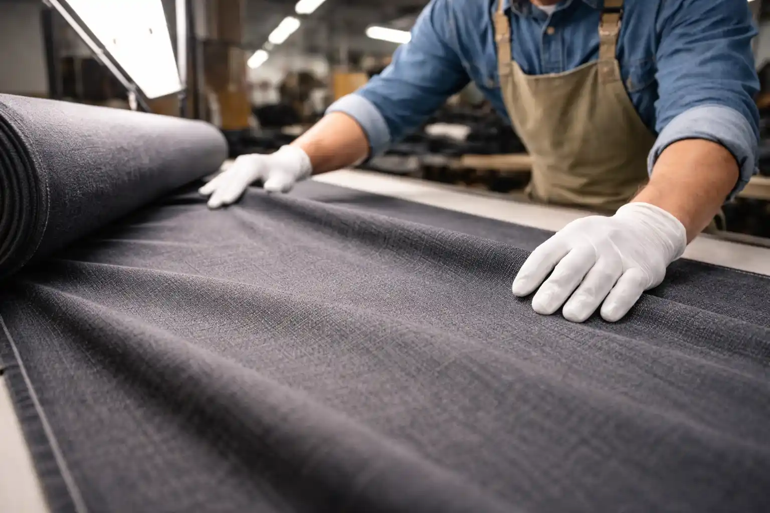 Incoming fabric inspection for shade and defect control in bag production