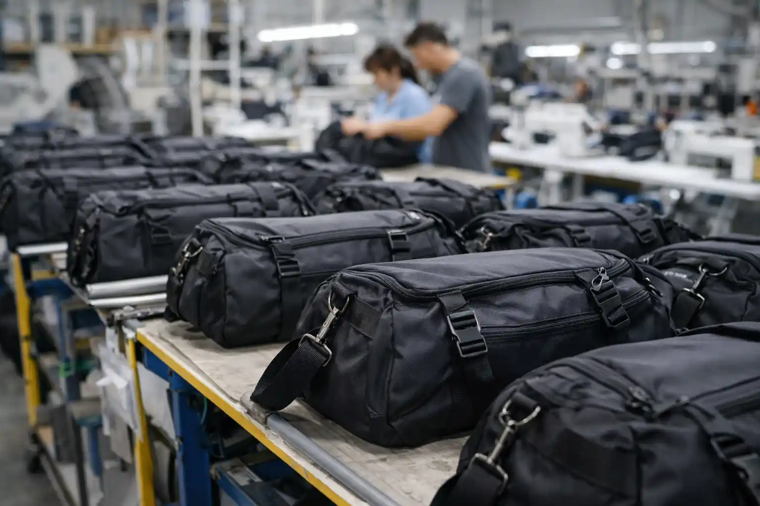 inspeksi produksi bulk tina kantong gym panyorot resiko kualitas sanggeus persetujuan sampel