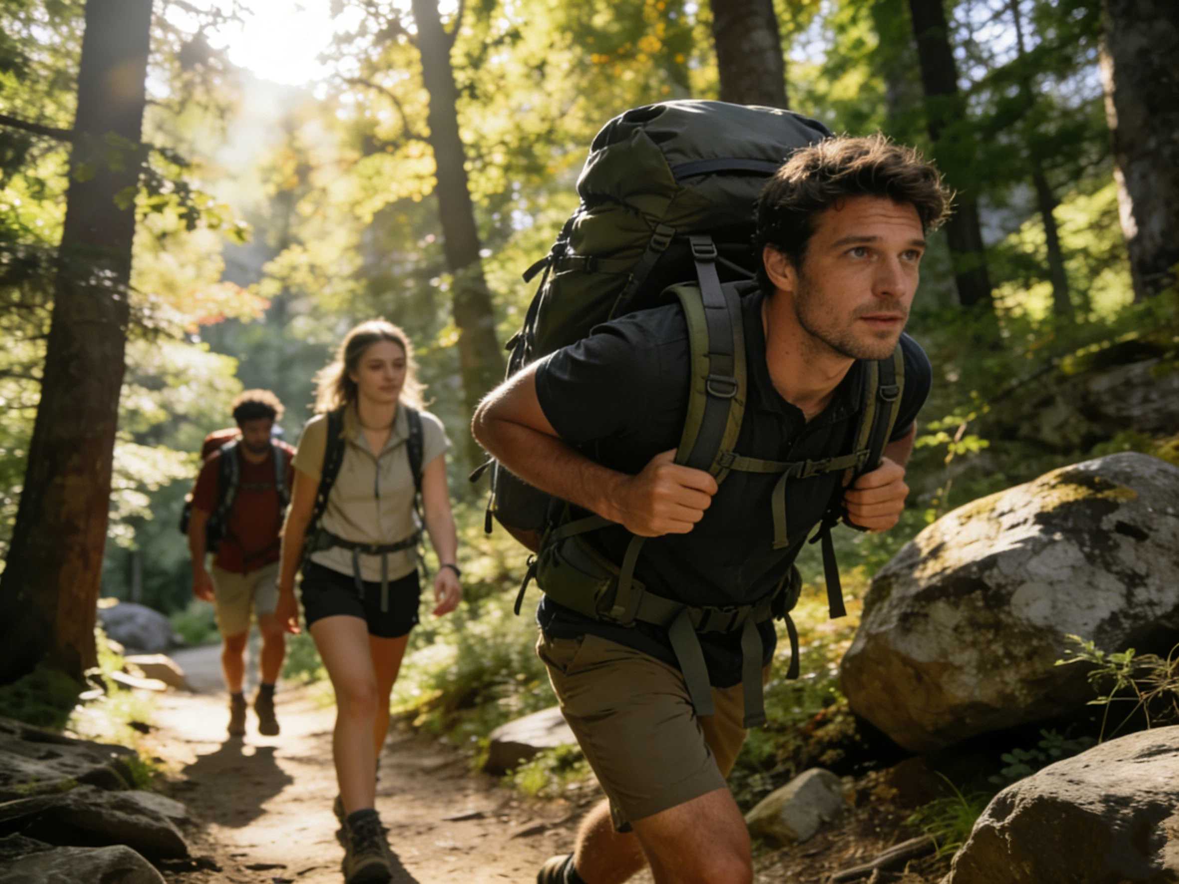 Abakhenkethi abaphethe iipakethi zokukhwela intaba ezineenkqubo ezingasemva ezinomoya ezilungiselelwe ukuzinza komthwalo kunye nokuhamba komoya kwiindlela ezixubeneyo zomhlaba