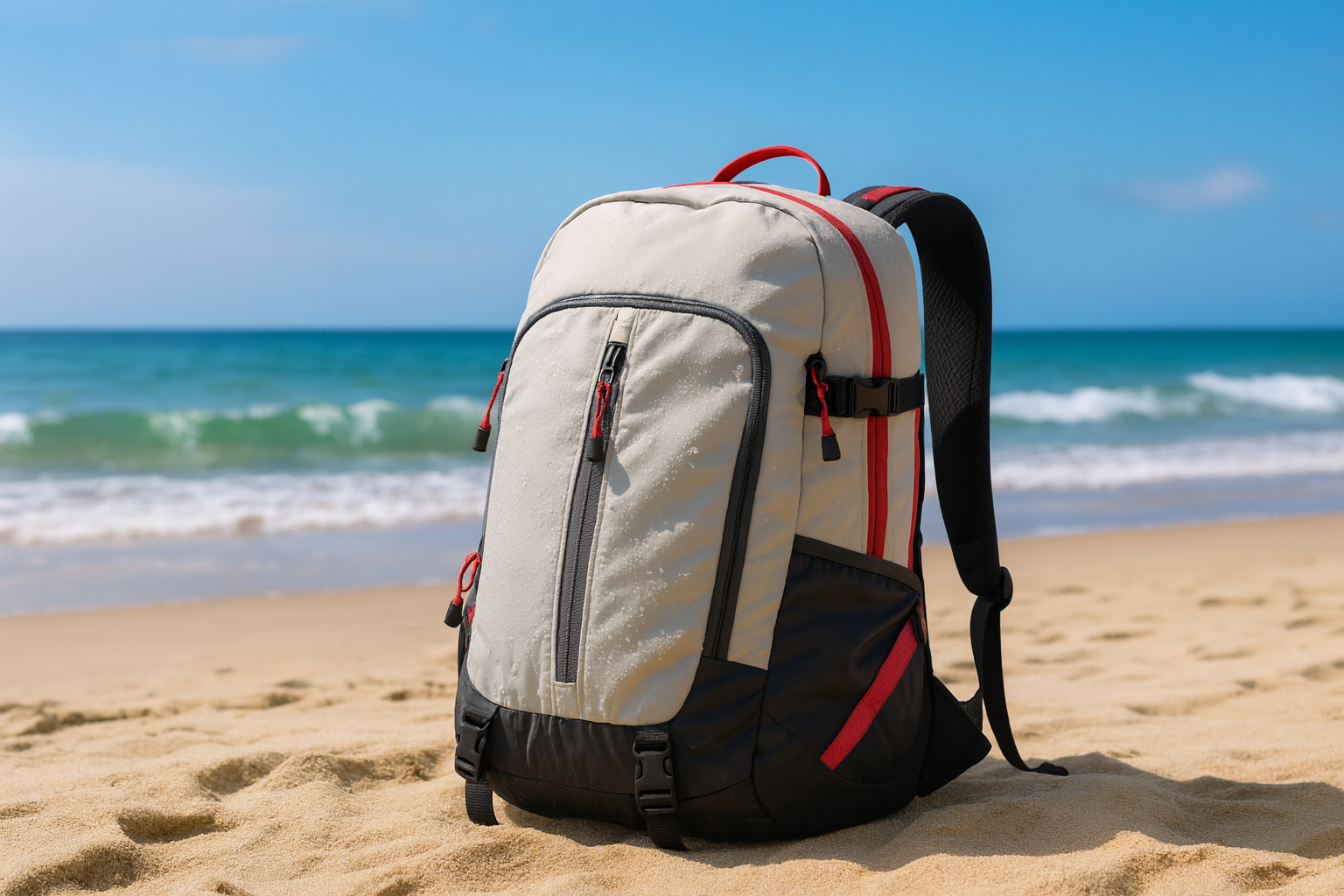 Sohilga chidamli hayvonlar plyajda suratga olingan, qum qarshilik va tashqi ishlashini ko'rsatadigan.